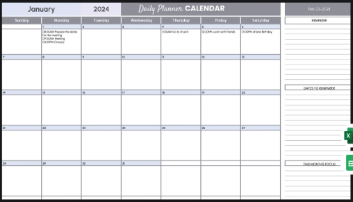 Daily Planner Google Calendar Template by Template.net